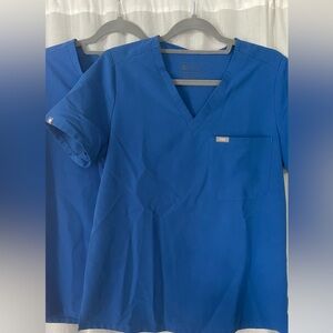 Figs Royal Blue One-Pocket scrub tops